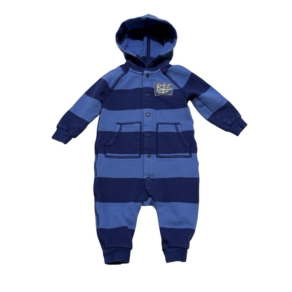 Ralph Lauren Toddler Unisex Striped Hooded Bodysuit Size 6M